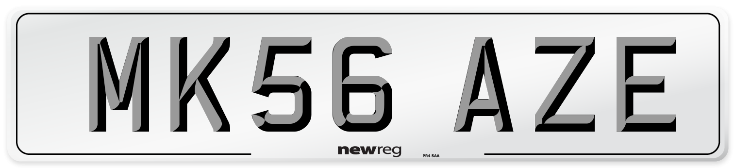 MK56 AZE Number Plate from New Reg